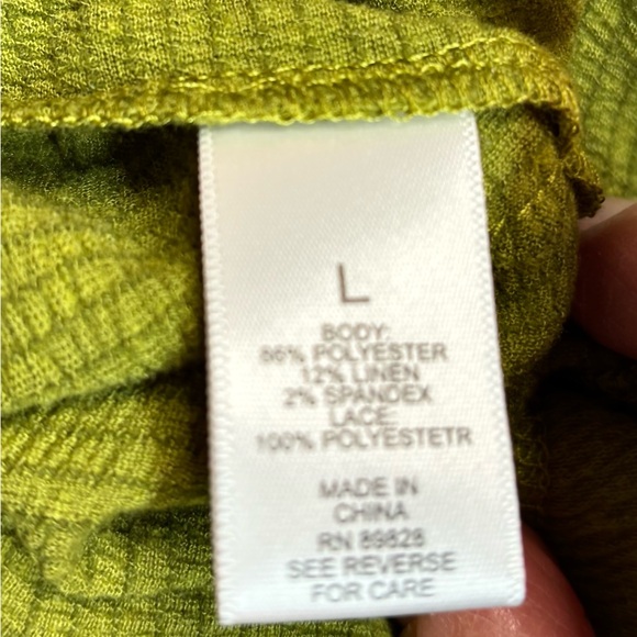 Logo Linens 3/4 Sleeve Cardigan With Crochet Lace - Picture 8 of 13